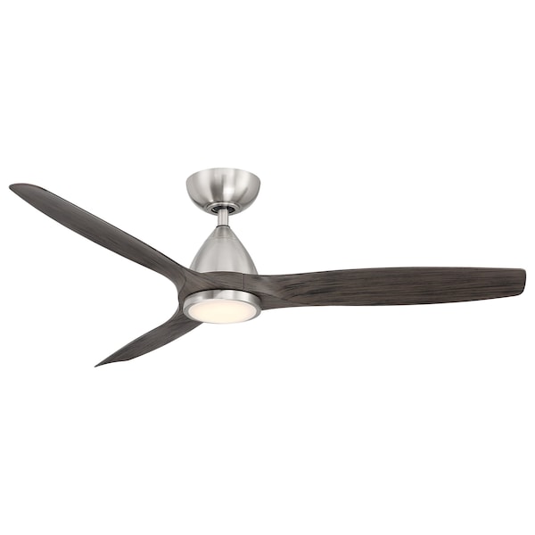 Modern Forms Skylark 3-Blade Smart Ceiling Fan 54in Brushed Nickel/Ebony 3000K LED Light Kit and Remote Control FR-W2202-54L - main